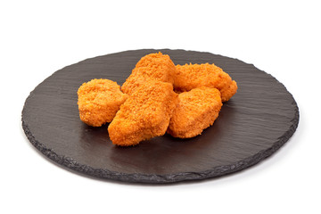 Wall Mural - Crispy chicken nuggets, isolated on white background