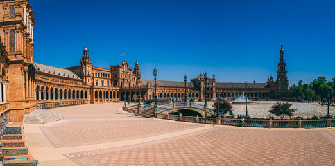 Sticker - Beautiful view of the Plaza de Espana in Seville in Spain