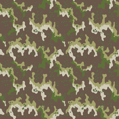 Wall Mural - Fashionable camouflage pattern, military green print, seamless illustration