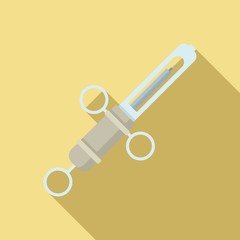 Canvas Print - Dentist anesthesia syringe icon. Flat illustration of dentist anesthesia syringe vector icon for web design