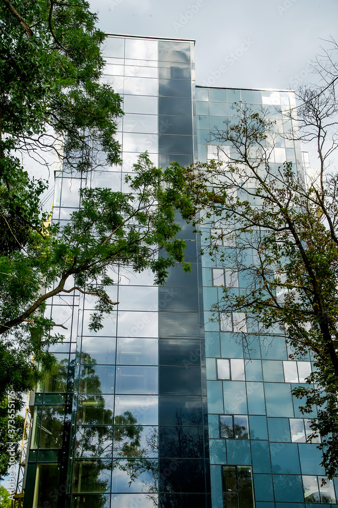 Color construction aluminum.Facing the building with a ventilated ...