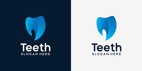 Wall Mural - Teeth logo illustration vector graphic design in modern style. Good for icon, brand, advertising, tooth, and modern.