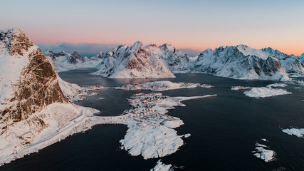 lofoten islands landscape in norway over polar circle.