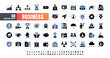 © KP Arts - Vector of 50 Business and Financial Bicolor Blue and Black solid glyph Icon Set. 48x48 Pixel Perfect.