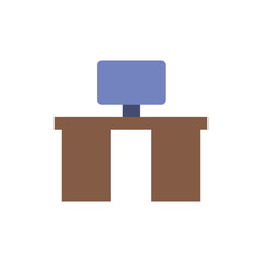 Poster - Table monitor icon. Simple color vector elements of cabinet accessories icons for ui and ux, website or mobile application