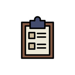 Poster - Clipboard document icon. Simple color with outline vector elements of cabinet accessories icons for ui and ux, website or mobile application