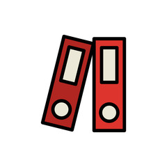 Poster - Document folder icon. Simple color with outline vector elements of cabinet accessories icons for ui and ux, website or mobile application