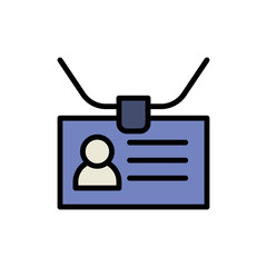 Poster - Badge avatar icon. Simple color with outline vector elements of cabinet accessories icons for ui and ux, website or mobile application