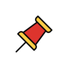 Poster - Pin tool icon. Simple color with outline vector elements of cabinet accessories icons for ui and ux, website or mobile application