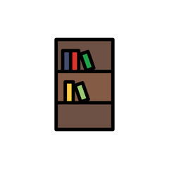 Poster - Cupboard book icon. Simple color with outline vector elements of cabinet accessories icons for ui and ux, website or mobile application