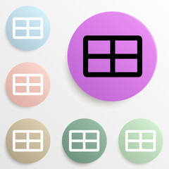 Poster - window badge color set. Simple glyph, flat vector of web icons for ui and ux, website or mobile application
