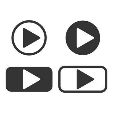 Play button icon vector set.Vector