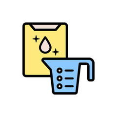 Poster - Washing powder measuring icon. Simple color with outline vector elements of laundry icons for ui and ux, website or mobile application