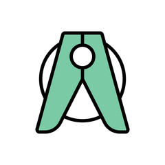 Poster - Clothespin icon. Simple color with outline vector elements of laundry icons for ui and ux, website or mobile application