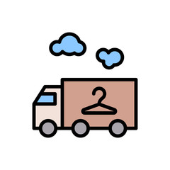 Poster - Delivery truck icon. Simple color with outline vector elements of laundry icons for ui and ux, website or mobile application