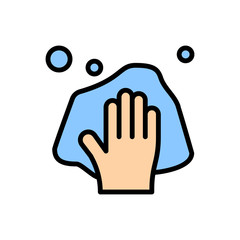 Poster - Hand wash icon. Simple color with outline vector elements of laundry icons for ui and ux, website or mobile application