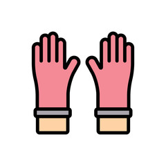 Poster - Gloves icon. Simple color with outline vector elements of laundry icons for ui and ux, website or mobile application