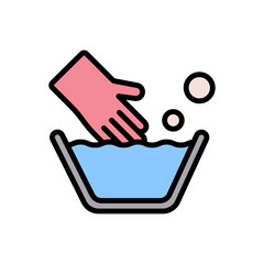 Poster - Hand wash icon. Simple color with outline vector elements of laundry icons for ui and ux, website or mobile application