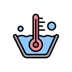 Poster - Temperature washing icon. Simple color with outline vector elements of laundry icons for ui and ux, website or mobile application