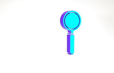 Poster - Turquoise Magnifying glass icon isolated on white background. Search, focus, zoom, business symbol. Minimalism concept. 3d illustration 3D render.