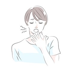  あくびをする女性