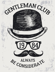 Wall Mural - vintage gentleman typography for apparel t shirt fashion design and or other uses.