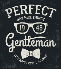 Wall Mural - vintage gentleman typography for apparel t shirt fashion design and or other uses.