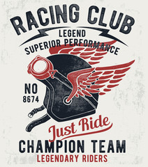 Wall Mural - Motorcycle theme vector  typography and illustrations, for  t-shirt prints and other uses.