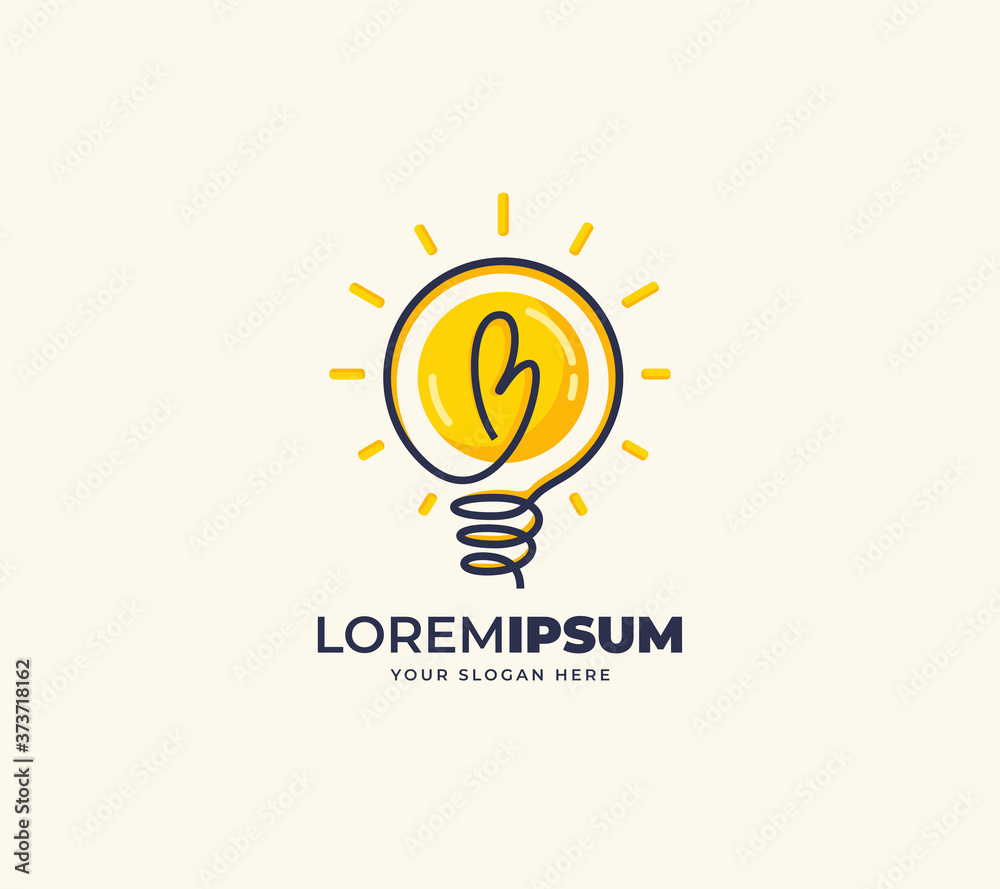 modern tech bulb logo vector, initial letter B logo design concept ...