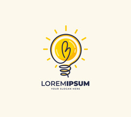 Aufkleber - modern tech bulb logo vector, initial letter B logo design concept