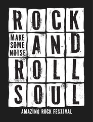 Wall Mural - rock & roll theme vector graphic, for t-shirt prints and other uses.