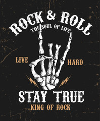 Wall Mural - rock & roll theme vector graphic, for t-shirt prints and other uses.