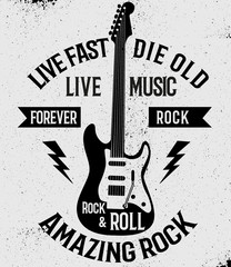 Wall Mural - rock & roll theme vector graphic, for t-shirt prints and other uses.