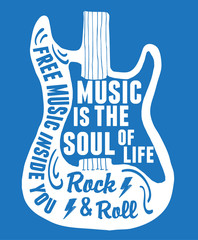 Wall Mural - rock & roll theme vector graphic, for t-shirt prints and other uses.