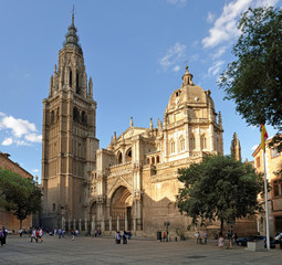 Cathedral of Toledo, Spain, in the old town in late afternoon light 