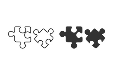 Poster - Best puzzle icon set. Vector illustration