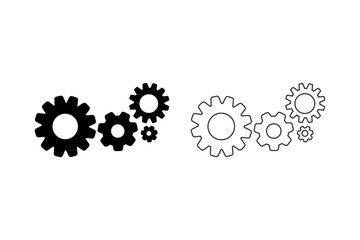 Poster - Gear Line Icon Set Vector Template