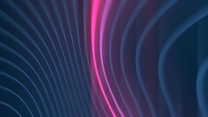 Poster - Deformed wavy wires with motion glowing elements 3d render loop animation HD