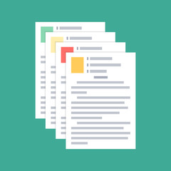 Fototapete - Documents flat icon - vector copy documents. Vector illustration.