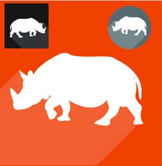 Wall Mural - Rhinoceros silhouette