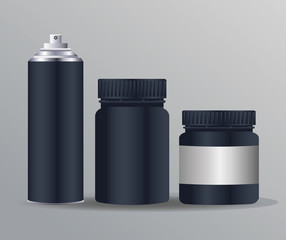 Sticker - pots products and spray bottle branding isolated icons