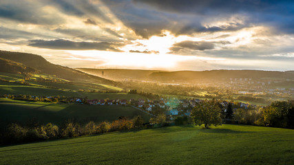 Wall Mural - Sonnenuntergang über Jena