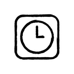 vector illustration hand drawn icon oftime clock circle 2