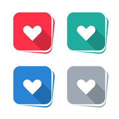 Wall Mural - Heart icon on square button