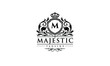 Black on White Majestic Logo - Luxury Monogram Brand Design - Royal Initial Letter Crest Vector