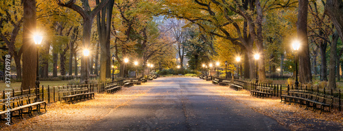 Fotografía The Mall in Central Park at night, New York City, USA