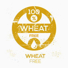 Wall Mural - (wheat free) label sign, vector illustration.