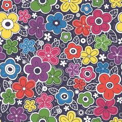 Seamless floral pattern. Bright decorative background. Vector illustration, eps 10