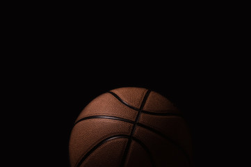 Wall Mural - Closeup detail of basketball ball texture background. Team sport concept.  Sports modern banner