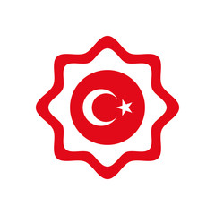 Poster - arabian star with turkey flag design, flat style